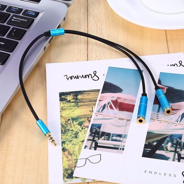 

cgjxsaudio cable 3 .5mm jack microphone splitter 1 male to 2 female aux cable earphone splitter extension cable 3 colors new