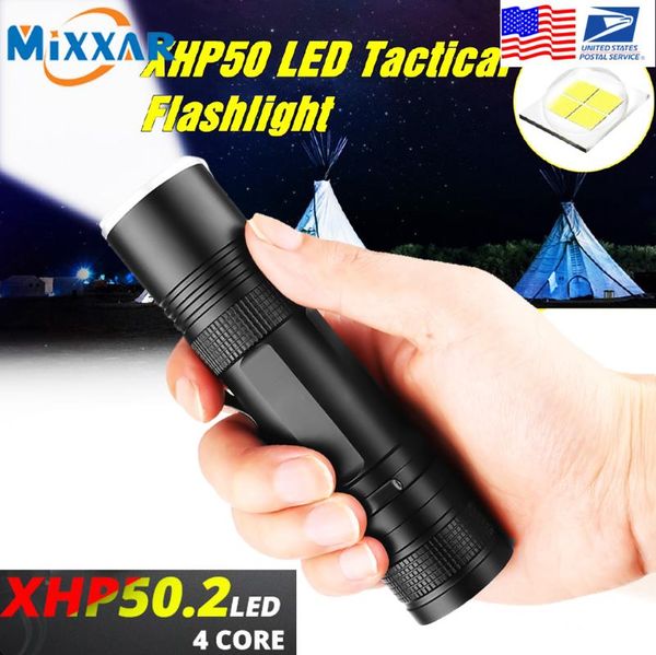 

flashlights torches ezk20 drop xhp50 aluminum alloy zoom usb rechargeable 18650 26650 battery waterproof with clip