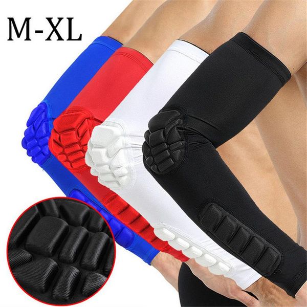 

elbow & knee pads 1 pcs protector profession armband sport safety basketball sleeves arm heaters honeycomb sponge non-slip compression, Black;gray