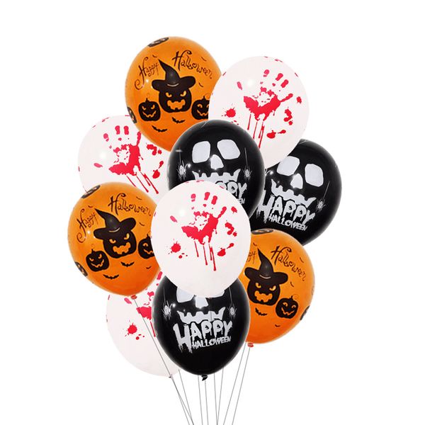 

50pcs party reusable blood splatter round halloween props balloon skull skeleton