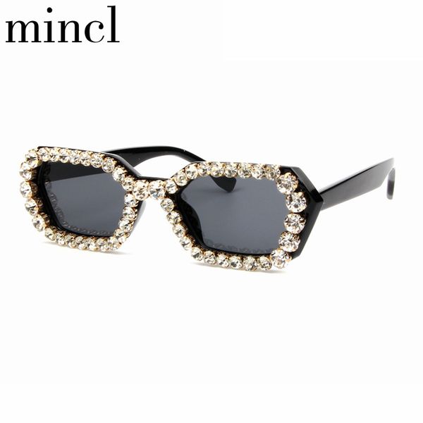 

sunglasses arrival women rectangular oversized designer bling diamond sun glasses shades uv400 nx, White;black