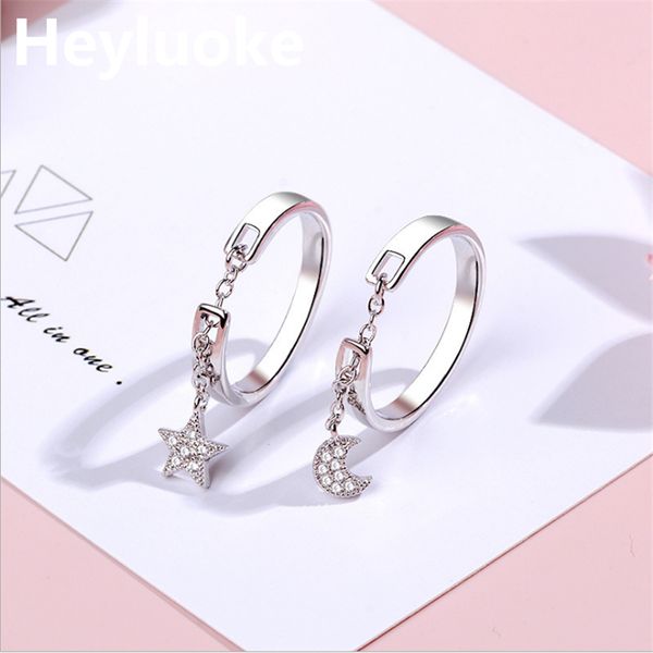 

2020 fashion anel masculino rings 2 styles star 100% real tassel adjustable cz finger ring women jewelry, Golden;silver