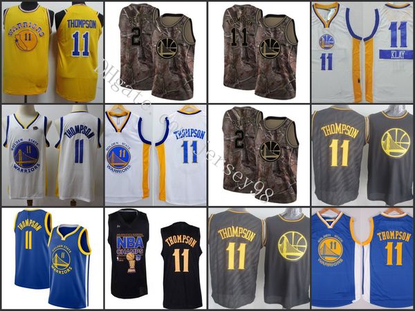 

golden state warriors men #11 klay thompson#2 jor dan black white men jersey