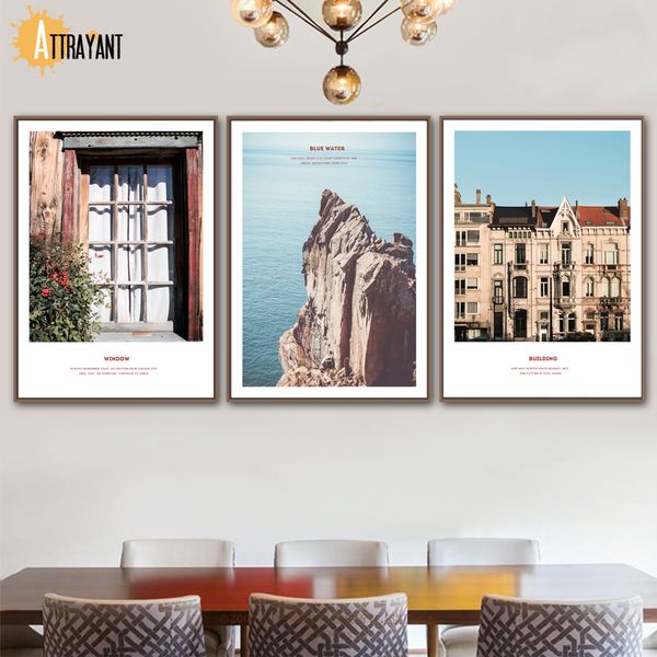 

строительство дома форточки горное море wall art холст картина скандинавские постеры и распечатывает настенные картины для гостиной декор