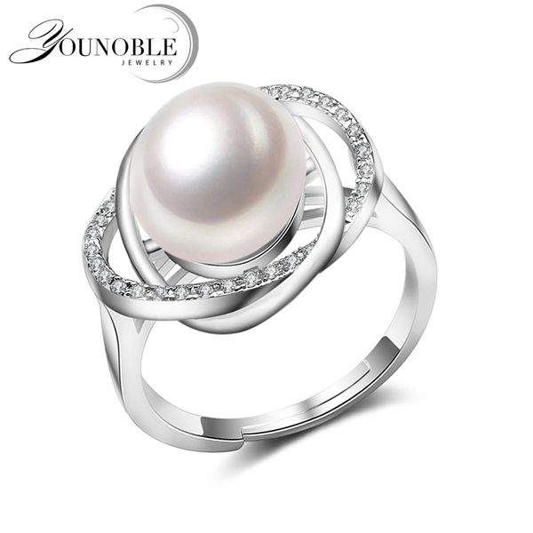 

real ring pearl jewelry,natural pearl rings for love,freshwater 925 silver ring,ruby silver rings for women gift box, Golden;silver
