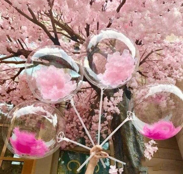 

decro balloons feather inch stand 12/18 inflatable bobo transparent wedding balls balloon clear with marriage helium gifts confetti ylxyv