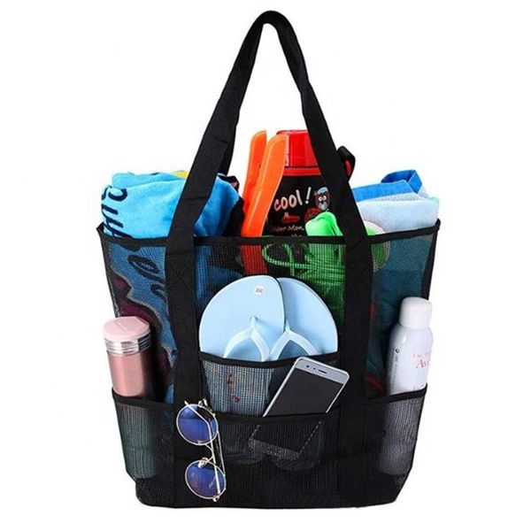 

large capacity outdoor camping hiking beach storage handbags mesh oxford cloth picnic travel sports organizer tote bags