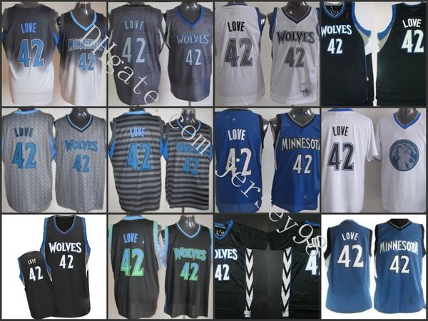 

minnesota timberwolves men #42 kevin love black nba men jersey