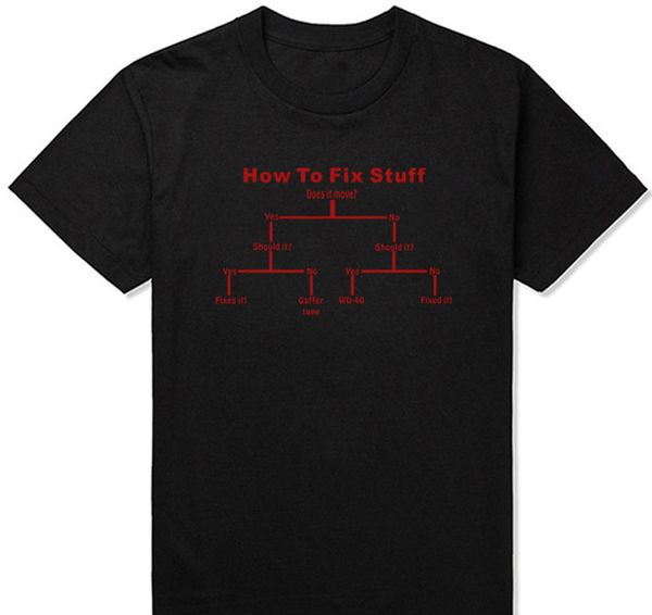 

new summer style how to fix stuff t-shirt funny gift for him present diy engineer builder t shirt men short sleeve tees