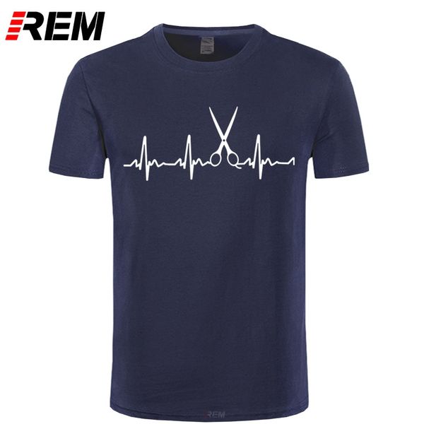 

rem heartbeat of hairdresser t shirts men cool hair printed shirt short sleeve cotton barber t-shirts