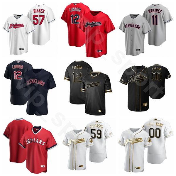 

men kids women baseball 11 jose ramirez jersey 84 ernie clement 4 bradley zimmer 24 domingo santana navy blue grey white red cooperstown, Blue;black
