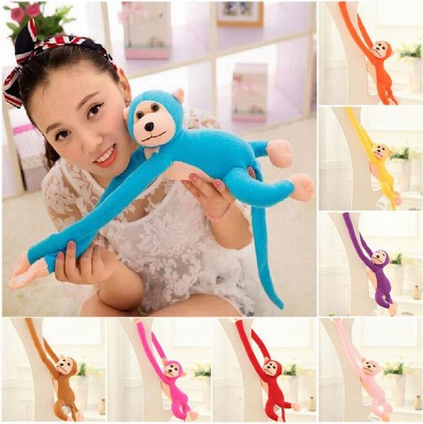 

60cm long arm hanging monkey plush baby toys stuffed animals soft doll colorful monkey kids gift ooa3116 u203#