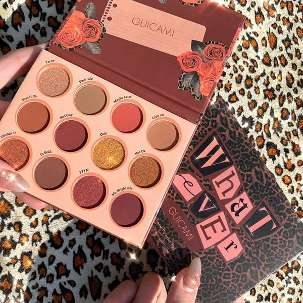 

12 colors matte eye shadow palette waterproof long lasting palette pearlescent glitter sequins eye shadow plate tslm1