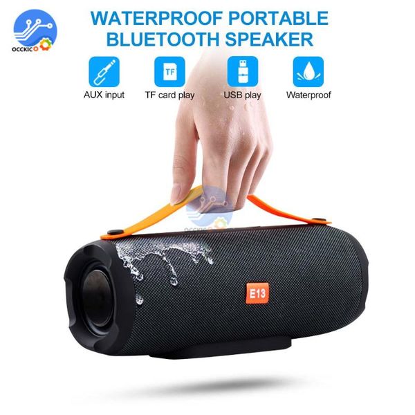 

e13 портативный беспроводной bluetooth speaker stereo radio music сабвуфер bass помпаж колонка выступающие с tf fm для наружного