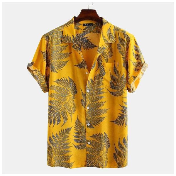 

lapel neck loose male designer seaside resort style shirt mens sumemr short sleeve shirt print, White;black