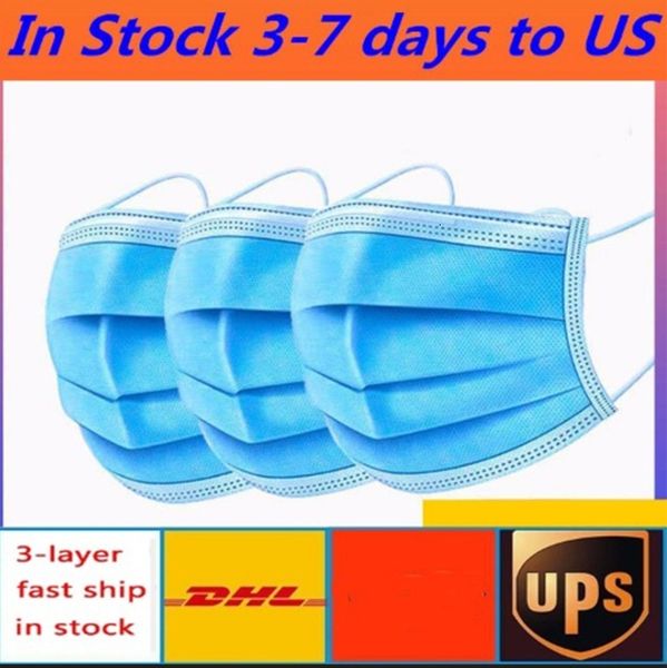 

3 layers of protection disposable masks 3ply non-woven face mask protection and personal health mask with earloop mouth face sanitary masks