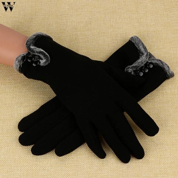 

moda dos desenhos animados mulheres luvas grossas de inverno quente luvas de toque pulso feminino handschoenen nov15, Blue;gray