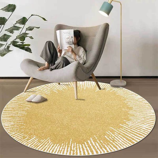 

carpets modern golden abstract round area rugs fashion geometric line living room carpet bedroom hanging basket chair non-slip floor mat