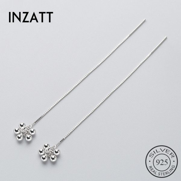 

inzatassel real 925 sterling silver line chain dangle drop earrings artsy brincos for trendy women accessories jewelry gifts
