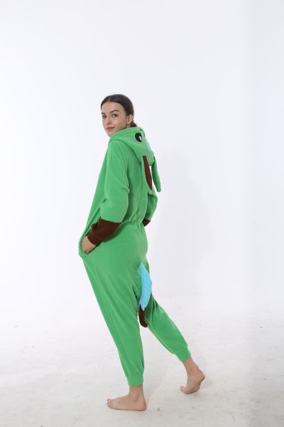 

couple animal mascot hooded home wear spring pajamas and autumn new flannel cartoon one-piece pajamas parent-child, Red;yellow