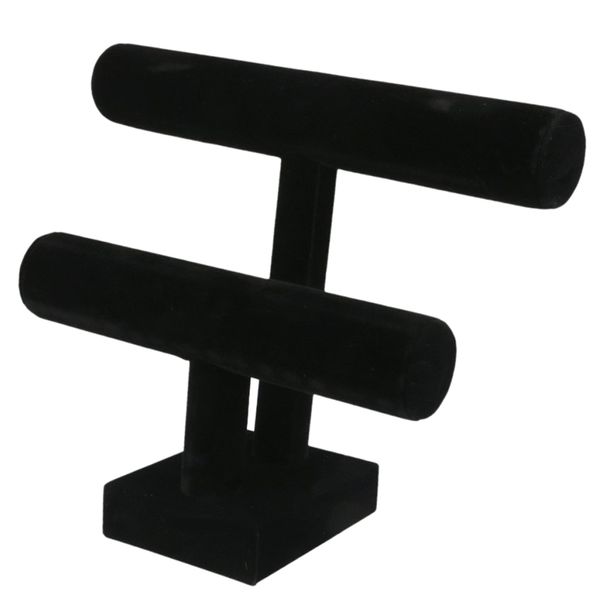 

2-tier bangle bracelet display holder t-bar stand black mx200810