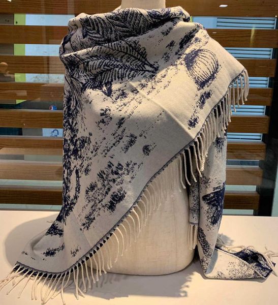 

luxury designer cashmere scarf pashmina for women classic fashion ladies winter scarves shawl designer cashmere wool scarves scarfs, Blue;gray