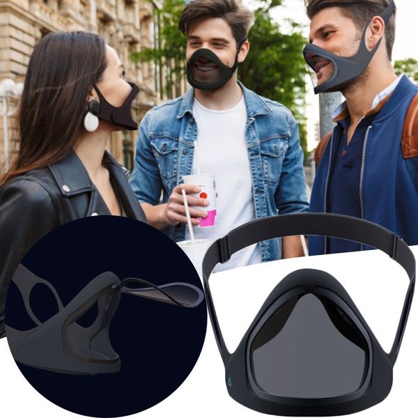 

protective face mask shield plastic screen full face removable mirror lip mask anti-fog protective mask shield with glasses dwa1229
