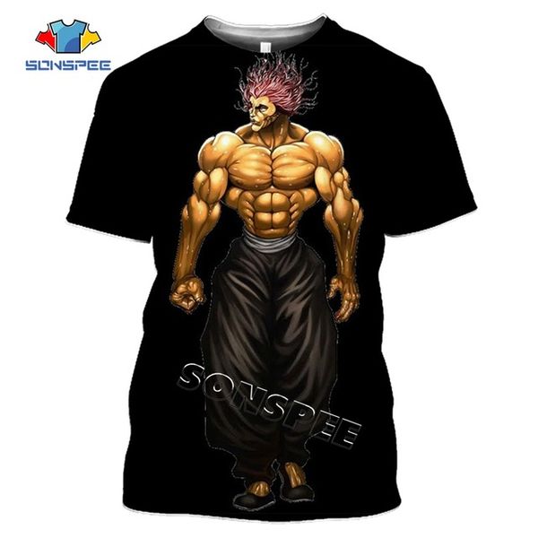 

summer comic grappler baki japan boxing men anime 3d print shirts anime harajuku horror men clothing