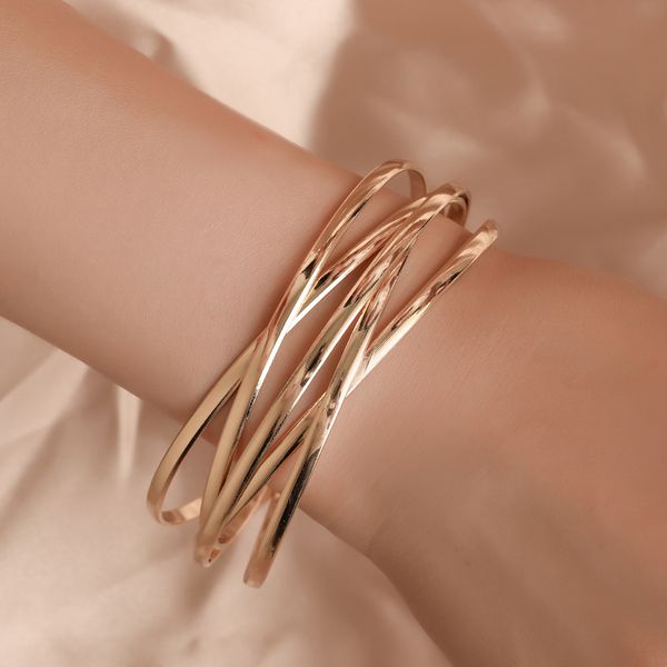 

european and american new hand ornaments fashion simple opening metal cross bracelet fashion jewelry bracelet wholesale, Black