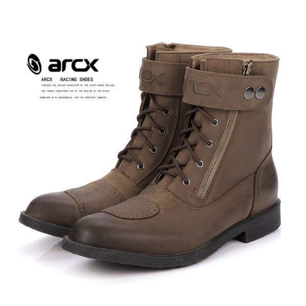 

arcx waterproof motorcycle boots leather leisure shoes men touring cycling street bike scooter motorbike moto boots shoes