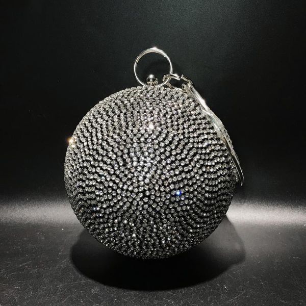 

evening bags women 2021 white crystal black handbags designer diamond spherical ladies party prom clutches purses mini shoulder