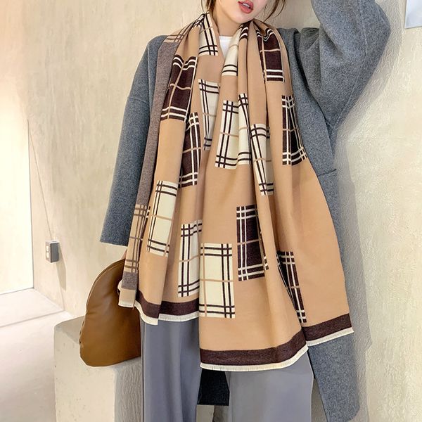 

cashmere winter scarf women 2020 shawl lady wraps thick warm blanket foulard female bufanda scarves, Blue;gray