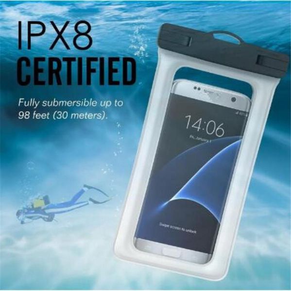 

cgjxsuniversal dry bag ipx8 waterproof floating air bag case pvc protective moblie phone bag pouch for diving swimming iphone 11 pro x xs ma
