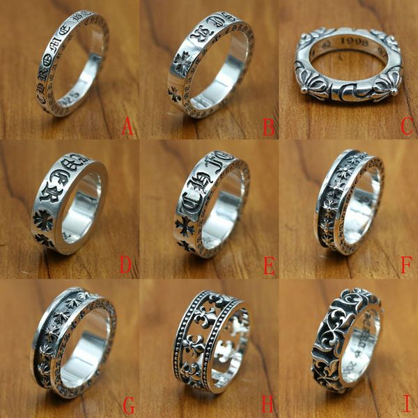 

new 925 sterling silver jewelry vintage style antique silver hand-made designer band rings crosses k2636