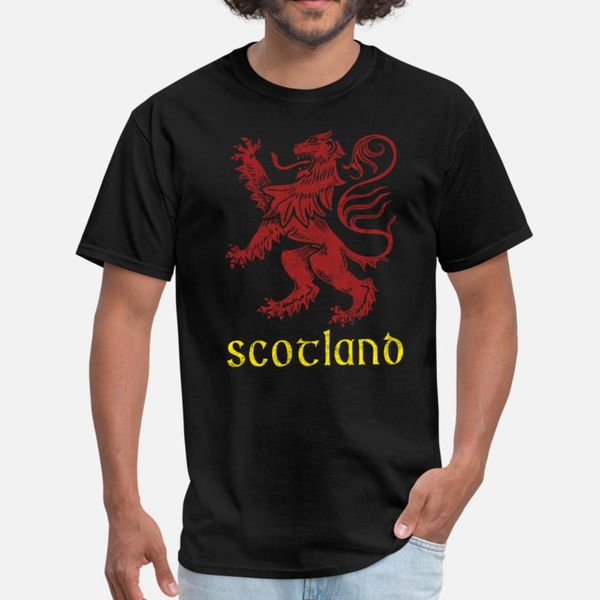 

scottish rampant lion design scotland products t shirt men printed cotton s-xxxl clothes loose building summer unique shirt