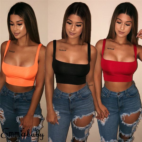 

women solid strappy tank 2019 vest crop summer beach party sleeveless slash neck tanks woman girls bralette tank top, Black;white