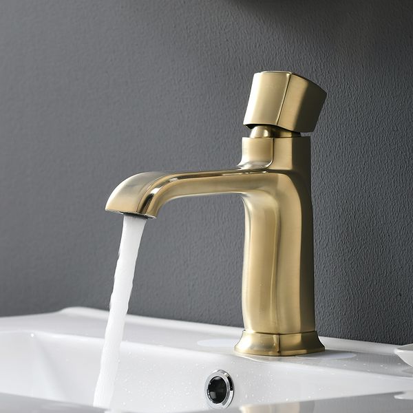 

basin faucet mixer bath sink faucet brush gold brass single handle hole bathroom basin tap grifo lavabo wash and cold