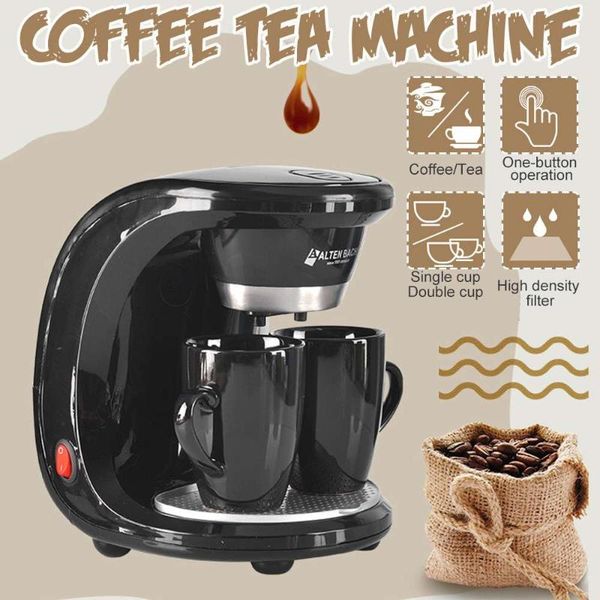

coffee makers 450w household electric drip maker auto dual cup machine dual-use american 110v/220v