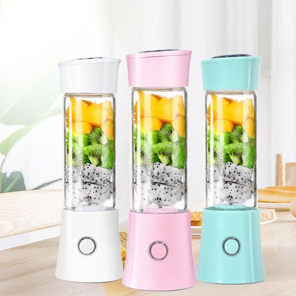 

cgjxs380ml mini portable juicer maker bottle cup usb rechargeable bpa smoothie blender mixer with 6 sus 304 leaf blades
