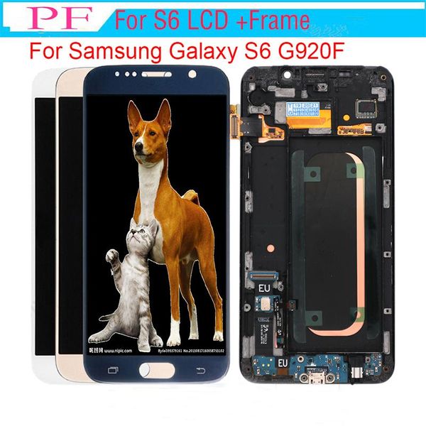 

cgjxs100 %original 5 .1inch super amoled display lcd for s6 samsung galaxy frame assembly digitizer lcd for samsung lcd g920f g920 g920a
