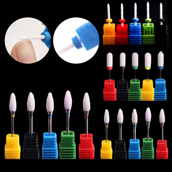 

nail art drill bit white ceramic medium nail art grinding stone head ceramic mounted point polish tool electric manicure