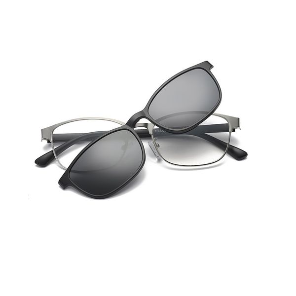 

width-135 tr9 temple women myopia optical glasses frame men magnet polarized cilp sunglasses frame women prescription sunglasses, Black