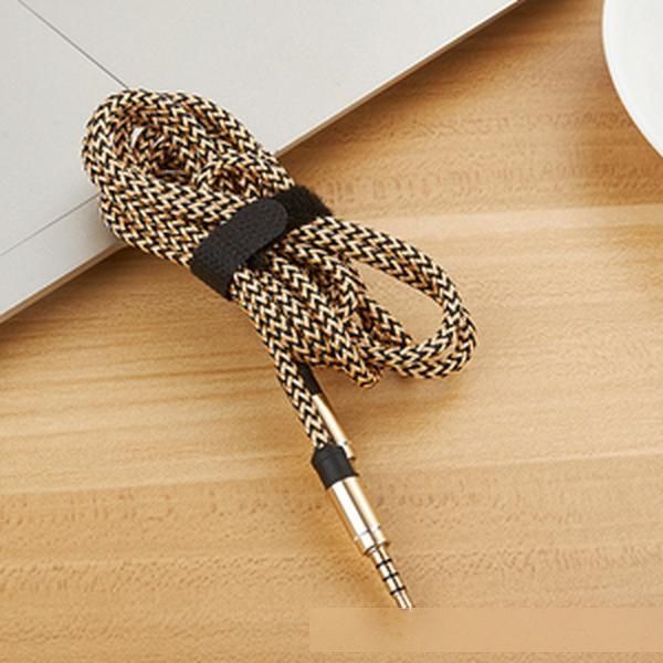 

1.5m nylon jack audio cable 3.5 to 3.5mm aux cable male to male kabel gold plug car aux cord for mobilephone for speaker