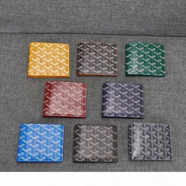 

goyarrd brand new designer classic genuine leather goyar black classic chevron multi-slot bi-fold slim leather wallet new box