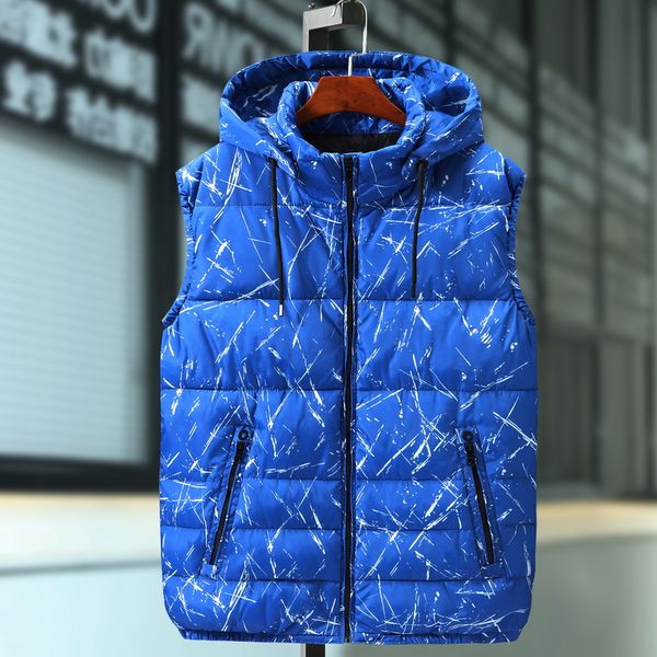 

plus size 8xl 7xl 6xl 5xl parka hooded vest winter autumn new thick warm casual windbreaker baggy waistcoat sleeveless jacket, Black;white