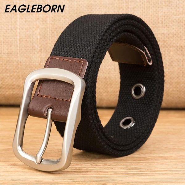 

eagleborn 2020 belt outdoor tactical belt men&women canvas belts for jeans male luxury casual straps black, Black;brown