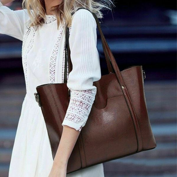 

women lady leather handbag shoulder messenger satchel tote crossbody bags purse