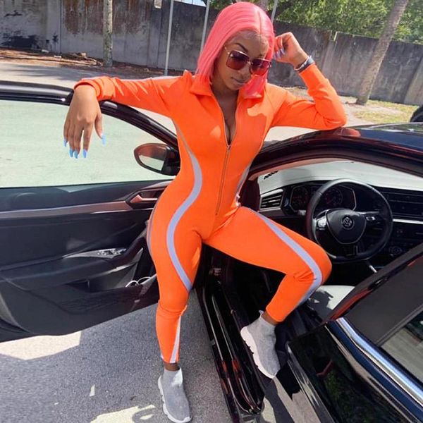 

neck jumpsuits womens 3m reflective designer slim rompers womens night club clothing fashion deep v, Black;white