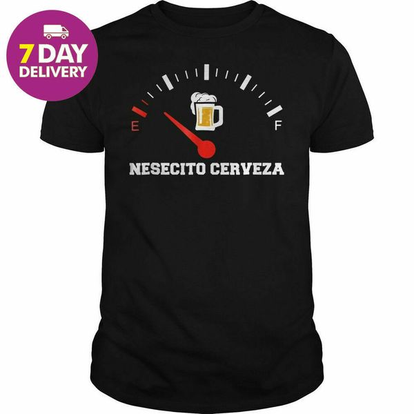 

necesito cerveza beer funny spanish quote men's black t shirts fashion 2019 summer new men cotton 3d print t shirt