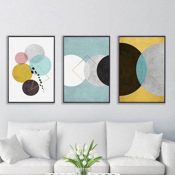 

nordic wall poster abstract modern art canvas painting decorative picture geometric for kids room living room decor unframed